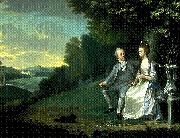 James Holland Portrait of Sir Francis and Lady Dashwood at West Wycombe Park oil painting artist